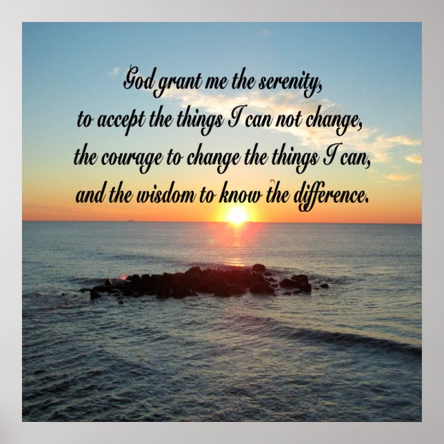 PÓSTER SERENITY PRAYER OCEAN SUNRISE (Frente)