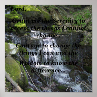 Póster Serenity Prayer (small waterfall)