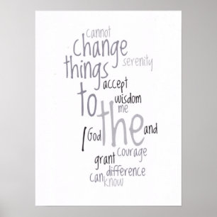 Póster Serenity Prayer Word Art