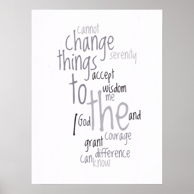 Póster Serenity Prayer Word Art (Frente)