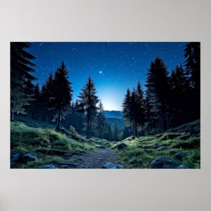 Póster Sereno de Meditación Paisajística de las Montañas