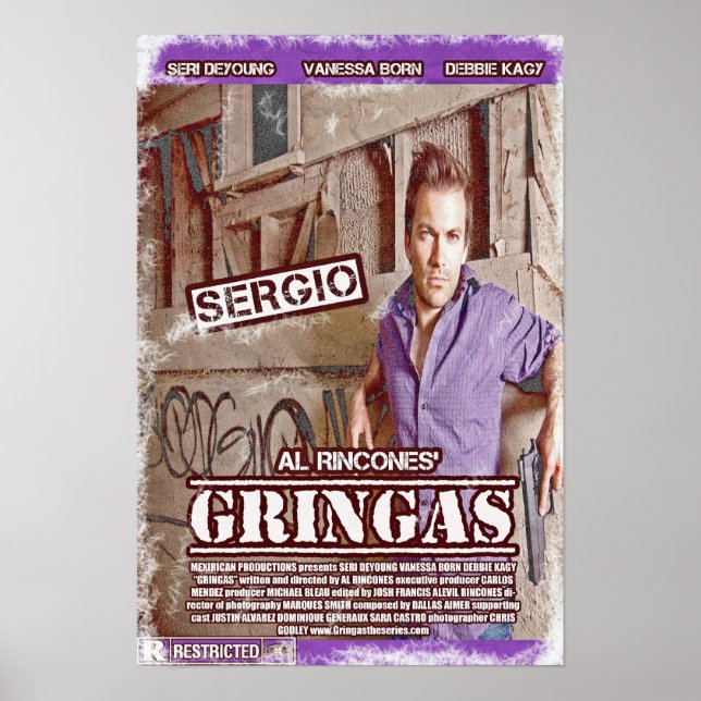 Póster Sergio - Poster de cine Gringas (Frente)