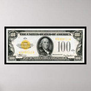 PÓSTER SERIE 1934 DE BILL DE $100