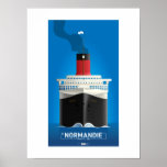 Póster SERIE CLASSIC LINER - SS Normandie<br><div class="desc">No hay más símbolo de la elegancia y el diseño del arte francés que el SS Normandie. Una de las mayores y más rápidas de su época, Normandie era una moderna maravilla de la ingeniería. Su diseño ha impactado el diseño y la arquitectura de los barcos hasta hoy. Esta pieza...</div>