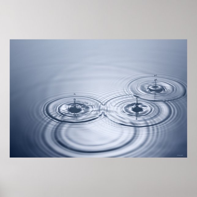 Póster Serie de gotas que caen en el mar (Frente)