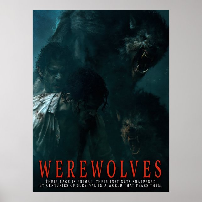 Póster Serie de Pósteres de Hombres Lobo I (Frente)