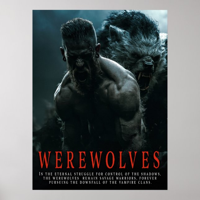 Póster Serie de Pósteres de Hombres Lobo II (Frente)