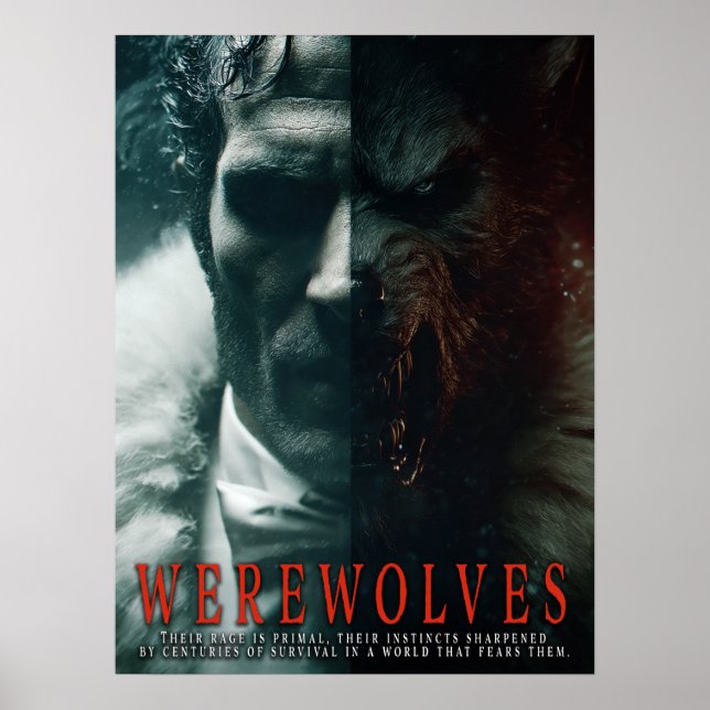 Póster Serie de Pósteres de Hombres Lobo III (Frente)
