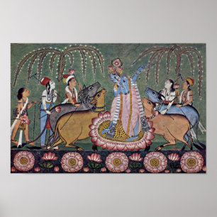 Póster Serie de Râgmâlâ de la escena: Krishna con su