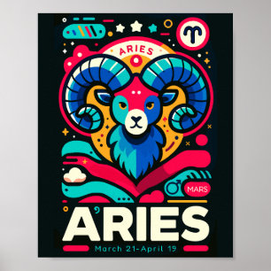 Póster Serie de Rótulos Zodiac - Aries