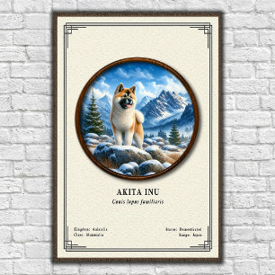 Póster Serie de Zoología Akita Inu