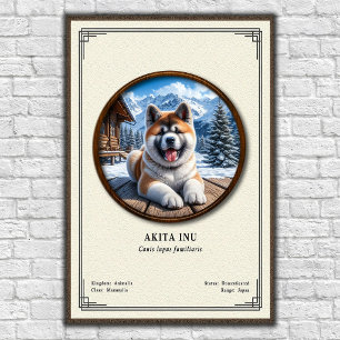 Póster Serie de Zoología Akita Inu