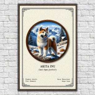 Póster Serie de Zoología Akita Inu