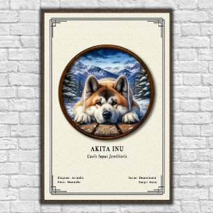 Póster Serie de Zoología Akita Inu