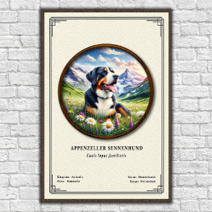Póster Serie de Zoología Appenzeller Sennenhund
