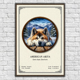 Póster Serie de Zoología de Akita Americano