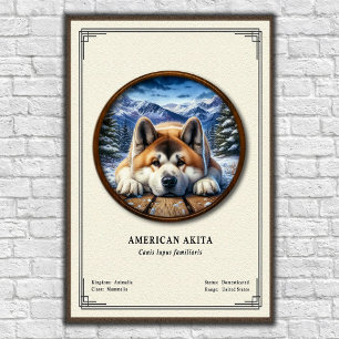 Póster Serie de Zoología de Akita Americano