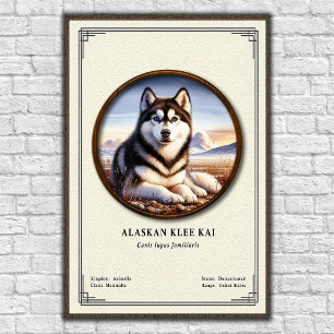 Póster Serie de Zoología de Alaskan Klee Kai