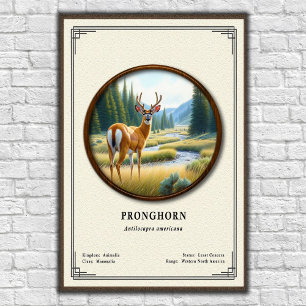 Póster Serie de Zoología de Berrendo (Antilope Americano)