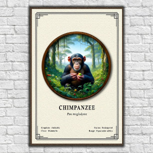Póster Serie de Zoología de Chimpancés