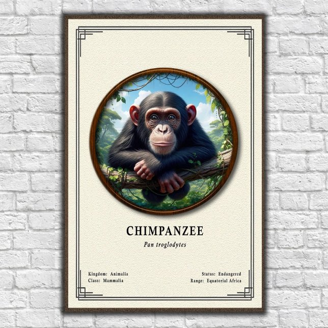 Póster Serie de Zoología de Chimpancés (Subido por el creador)
