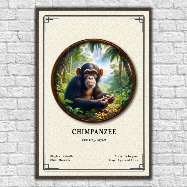 Póster Serie de Zoología de Chimpancés (Subido por el creador)