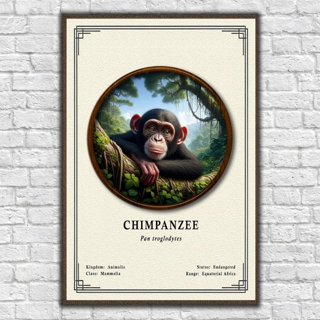 Póster Serie de Zoología de Chimpancés (Subido por el creador)
