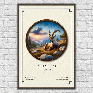 Póster Serie de Zoología de Íbice Alpino