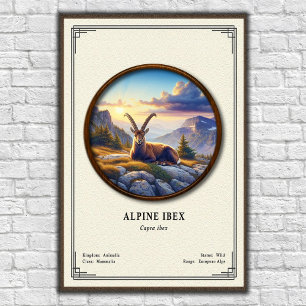 Póster Serie de Zoología de Íbice Alpino