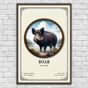 Póster Serie de Zoología de Jabalí