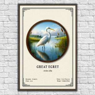 Póster Serie de Zoología de la Gran Garza