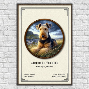 Póster Serie de Zoología del Airedale Terrier