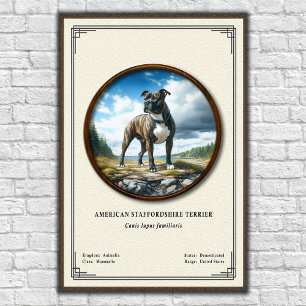 Póster Serie de Zoología del American Staffordshire Terri