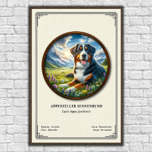 Póster Serie de Zoología del Appenzeller Sennenhund