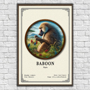 Póster Serie de Zoología del Babuino