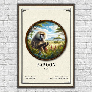 Póster Serie de Zoología del Babuino