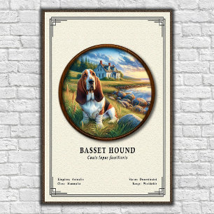 Póster Serie de Zoología del Basset Hound