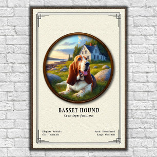 Póster Serie de Zoología del Basset Hound