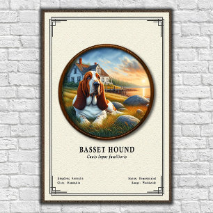 Póster Serie de Zoología del Basset Hound