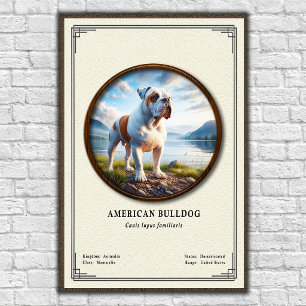 Póster Serie de Zoología del Bulldog Americano