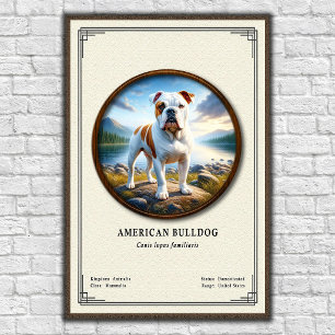 Póster Serie de Zoología del Bulldog Americano