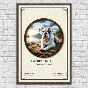 Póster Serie de Zoología del Bulldog Americano