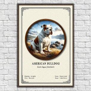 Póster Serie de Zoología del Bulldog Americano