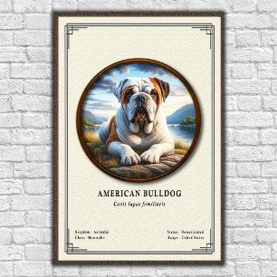 Póster Serie de Zoología del Bulldog Americano