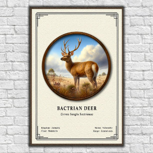 Póster Serie de Zoología del Ciervo Bactriano