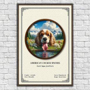 Póster Serie de Zoología del Cocker Spaniel Americano