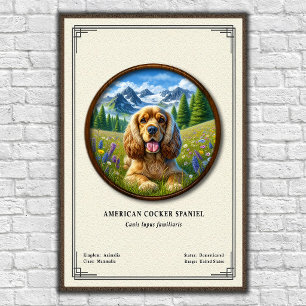 Póster Serie de Zoología del Cocker Spaniel Americano