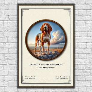 Póster Serie de Zoología del Coonhound inglés americano
