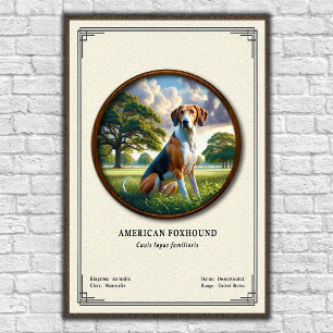 Póster Serie de Zoología del Foxhound Americano