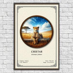 Póster Serie de Zoología del Guepardo